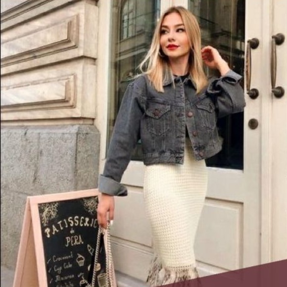 Zara mesh fringed hem midi skirt M - Picture 12 of 16